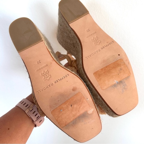 Loeffler Randall Peri Tan Wedge Sandals with Bow Detail - Picture 10 of 11